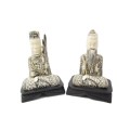 Pair of Vintage Oriental Carved Bone Figurines