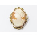 Gorgeous Detailed Gold Filled Cameo Pendant/Brooch
