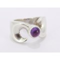 A Gorgeous Chunky Amethyst Ring in Sterling Silver.