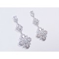 A Stunning Pair of Chandelier Earrings With Clear Zirconia`s in Sterling Silver