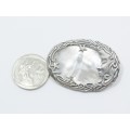 A Gorgeous Art Nouveau Style Brooch Depicting The Sun, The Moon and The Stars  in Sterling Silver.