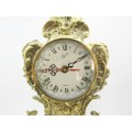 Weighty Vintage Solid Brass Decorative Mantle Clock