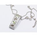 Stunning Multi Color Zirconia Pendant on Chain in Sterling Silver