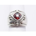 A gorgeous Chunky Red Stone Zirconia Ring in Sterling Silver.