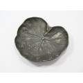 Vintage Portugal Pewter Dish in the Form of a Lily Leaf
