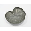Vintage Portugal Pewter Dish in the Form of a Lily Leaf