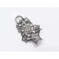 A Beautiful Vintage Marcasite Basket Brooch With Flowers in Sterling Silver.