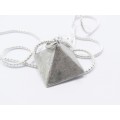 A Lovely Vintage  Pyramid Pendant On Chain in Sterling Silver.