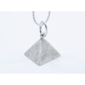 A Lovely Vintage  Pyramid Pendant On Chain in Sterling Silver.