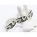 A Gorgeous Broad Marcasite Bracelet in Sterling Silver.