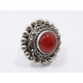 Gorgeous Chunky Carnelian Ring in Sterling Silver