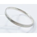 Textured Twist to Open Bangle in Sterling Silver