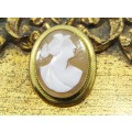 A gorgeous gold tone shell cameo