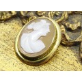 A gorgeous gold tone shell cameo