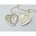 A  gorgeous Heart Design Tree of Life Locket On chain in Sterling Silver