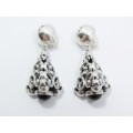 A Gorgeous pair of Dangling Clip On  Earrings in Sterling Silver.
