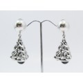 A Gorgeous pair of Dangling Clip On  Earrings in Sterling Silver.