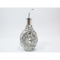 Beautiful! Antique/Vintage Chinese Silver & Glass Pinch Bottle