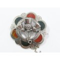 A Gorgeous Large Antique Scottish Brooch in Sterling Silver.