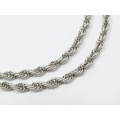 A Gorgeous Rope Design Long Necklace in Sterling Silver