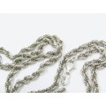 A Gorgeous Rope Design Long Necklace in Sterling Silver