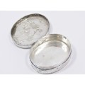 A Lovely Detailed 800 German Silver Pill Box in Sterling Silver.