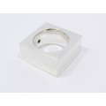 A Gorgeous Weighty Square Ring in Sterling Silver.