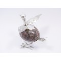 Quirky Mexico Sterling Silver Bird & Gemstone Figurine