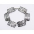 A Gorgeous Engraved Textured Design Bracelet in Silver.