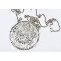 Vintage Dutch Silver-Plated Large Medallion Necklace