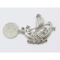 A Beautiful Large Detailed Dutch Design Boat Brooch in Silver