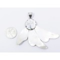 Large Sterling Silver & Mother of Pearl Pendant