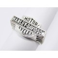 A Stunning Weighty Harley Davidson Ring in Sterling Silver.