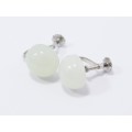 A Gorgeous Pair of Agate Stone  Screw Back Earring in Sterling Silver.
