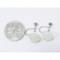 A Gorgeous Pair of Agate Stone  Screw Back Earring in Sterling Silver.
