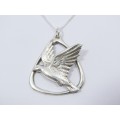 Vintage (c1978) Scottish Silver Bird in Flight Necklace