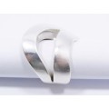 A Lovely Hollow Abstract  Design Chunky Ring in Sterling Silver.
