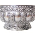 Stunning! Antique Large Indian Repousse Silver Bowl