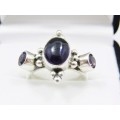 A Lovely Solid  Amethyst Gemstone Ring in Sterling Silver