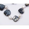 A Gorgeous Baroque Pearls And Mother of Pearl Necklace With a Sterling Silver Clasp