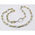 A Gorgeous Two Tone Necklace in Gold Gilt and Sterling Silver