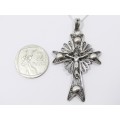 A Gorgeous Detailed Crucifix Pendant On Chain in Sterling Silver.