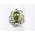 A Lovely Peridot Boho Ring in Sterling Silver.