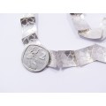 Vintage Designer `ITAY NOY` Patterned Sterling Silver Necklace