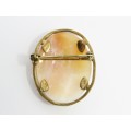 A Gorgeous Gold Tone Vintage Carved Cameo Brooch