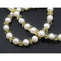 A Gorgeous String Of Fresh Water Pearls And Citrine Gemstones With a Sterling Silver Clasp