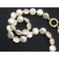 A Gorgeous String of Fresh Water Coin Pearls With a 9ct Gold Signoretti Clasp