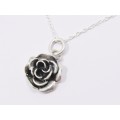 A Very Pretty Rose Pendant On Chain in Sterling Silver