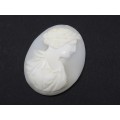 Beautiful White Carved Shell Cameo, Unmounted