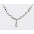 A Stunning Clear Crystal Necklace in Sterling Silver